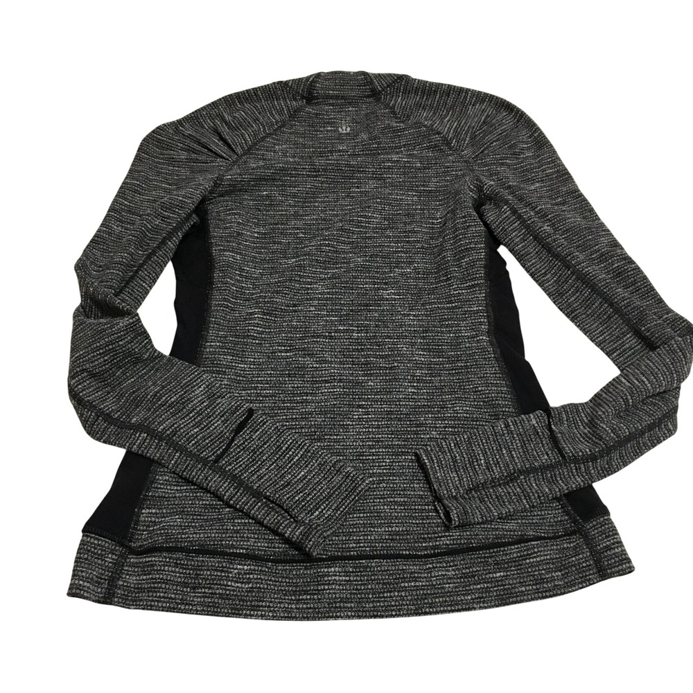 Lululemon Athletica Pullover Women 4 Black Space Dye Long Sleeve Thumbholes